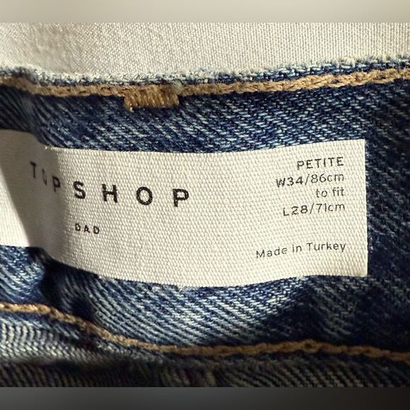 TOPSHOP Blue Jeans, Petite, Size 34x28 - Picture 3 of 8